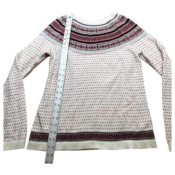 Talbots Fair Isle Lambs Wool Blend Crew Neck Long Sleeve Pullover Sweater Size S - Picture 3 of 6